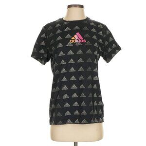 Women's Adidas Allover Logo Graphic T-Shirt - Size Small EUC